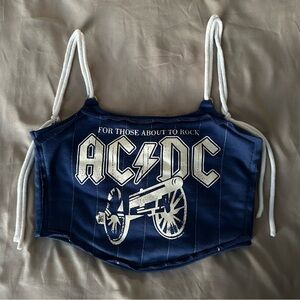 AC/DC Navy Blue Crop Top